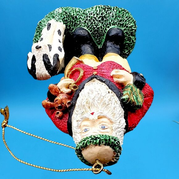 Tally-Ho Equestrian Santa Dog Ornament English Riding Lodge Fox Hunt Christmas - Picture 8 of 10